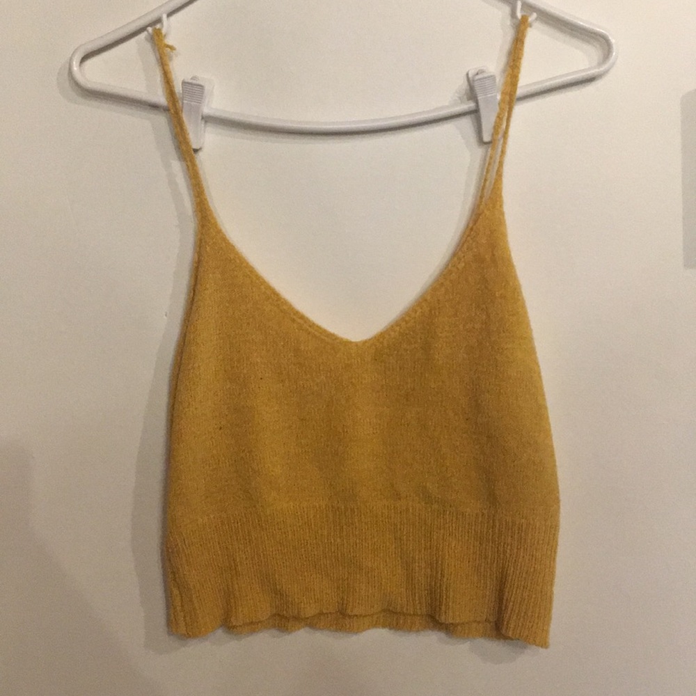Mustard tricot tank top